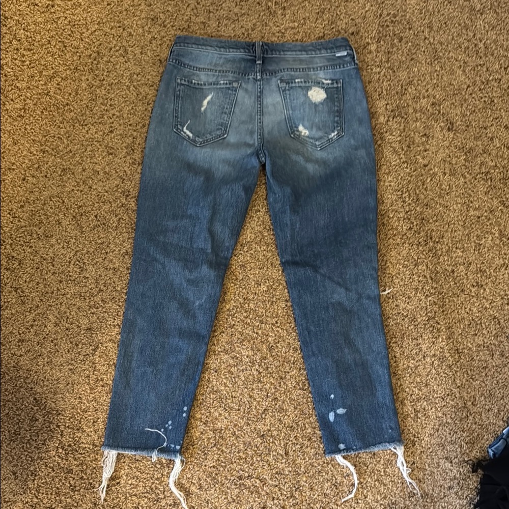 MOTHER Cropped Jeans in Distressed Blue - Picture 5 of 5